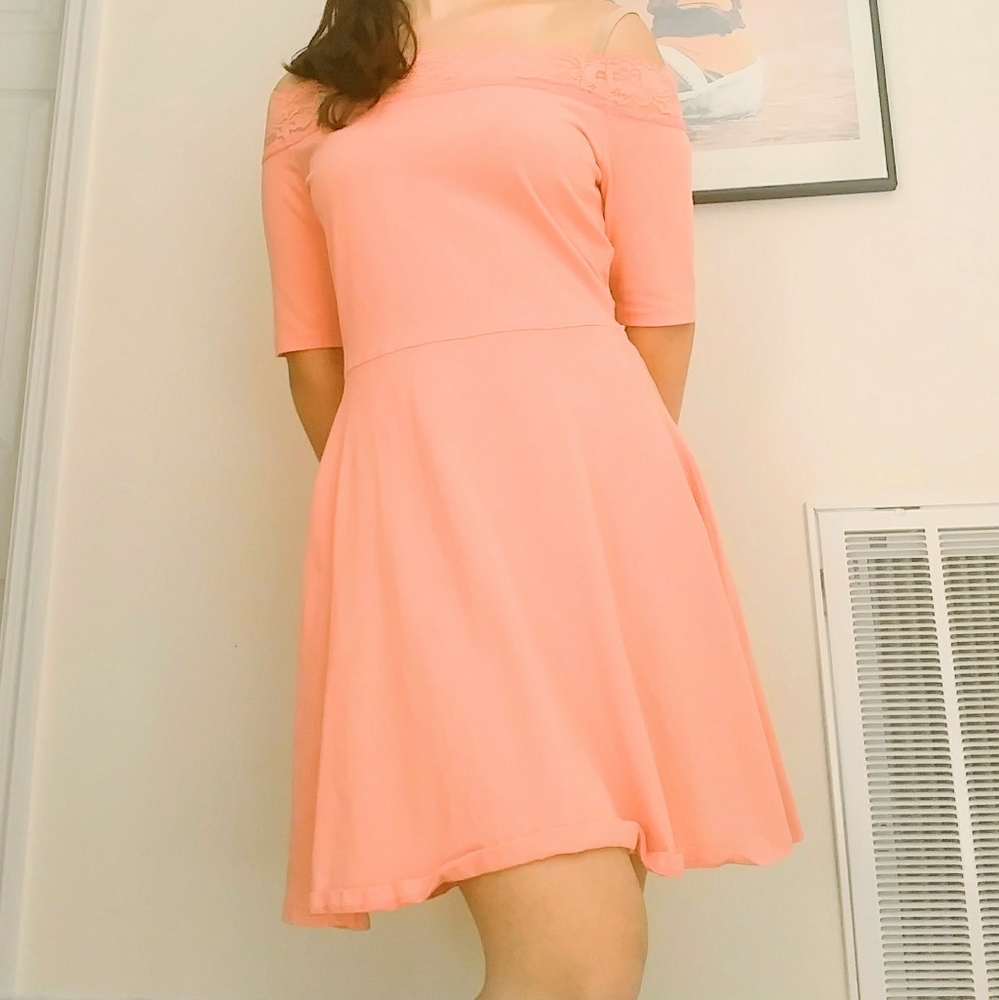 Pink Off the Shoulder Dress